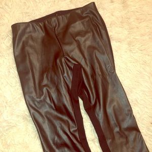 DKNY Faux-Leather-Front Skinny Leggings